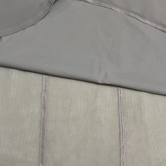 lululemon Gray Sleeveless Tunic Top Size 12 Sheer Mesh Back Lightweight Stretchy - Picture 6 of 7